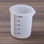 Silicone Measuring Cups, with Scale, Resin Craft Mixing Tools, White, 64x56x70mm, Inner Diameter: 60x50mm, Capacity: 100ml(3.38fl. oz)(DIY-C073-01A)