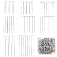 600Pcs 8 Style Ball Head pins, 304 Stainless Steel Head pins & Eye Pin, Stainless Steel Color, 30~50mm, 75Pcs/style(STAS-SC0003-23)
