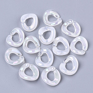 Transparent Acrylic Linking Rings, AB Color Plated, Imitation Gemstone Style, Quick Link Connectors, For Jewelry Curb Chains Making, Twist, Clear AB, 19x16x7mm, Inner Diameter: 7x10mm(PACR-R246-012A)