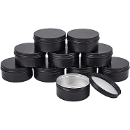 Round Aluminium Tin Cans, Aluminium Jar, Storage Containers for Cosmetic, Candles, Candies, with Screw Top Lid, Gunmetal, 8.6x3.9cm, capacity: 150ml, 10pcs/box(CON-BC0005-09B)