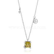 925 Sterling Silver Zircon Pendant Necklace 12 Constellation Pendant Necklace Jewelry Anniversary Birthday Gifts for Women Men, Sagittarius, 15-3/4 inch(40cm)(JN1088C)