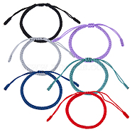 6Pcs 6 Colors Nylon Braided Cord Bracelets Set, Adjustable Bracelets, Mixed Color, Inner Diameter: 1-7/8~3-1/4 inch(4.9~8.3cm), 1Pc/color(BJEW-FI0001-33)