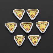 Handmade Polymer Clay Cabochons, Pizza, Gold, 8.5~11x7.5~10.5x1~2mm, about 6200pcs/1000g(CLAY-N006-149)