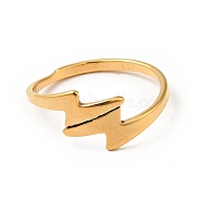 Ion Plating(IP) 201 Stainless Steel Lightning Bolt Cuff Ring for Women, Golden, US Size 6 1/2(16.9mm)(RJEW-G266-23G)