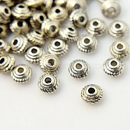 Tibetan Silver Spacer Beads, Lead Free and Cadmium Free, Bicone, Antique Silver, 5x3mm, Hole: 1.5mm, about 95pcs/20g(Y-LFH10167Y)