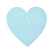 Blank Kraft Paper Card, Pearlized, DIY Bookmark Card, Heart, Light Sky Blue, 10x10x0.03cm, Hole: 0.5cm(DIY-WH0143-07A-07)