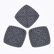Acrylic Pendants, Imitation Woven Rattan Pattern, Rhombus, Slate Gray, 44.5x44.5x4.5mm, Hole: 2mm(OACR-T014-01B)