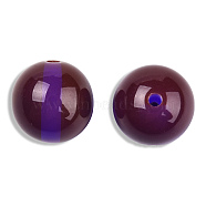 Resin Beads, Imitation Beeswax, Round, Purple, 13.5x13mm, Hole: 2~2.3mm(RESI-N034-17-D03)