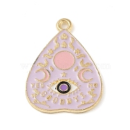 Tarot Style Alloy Eanaml Pendants, Golden, Planchette, 27.5x20x1.5mm, Hole: 2mm(PALLOY-S184-02G-A)