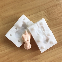DIY Silicone Craft Doll Body Mold, for Fondant, Polymer Clay Making, Epoxy Resin, Doll Making, Body, White, 75x49x20mm(DIY-I082-12)