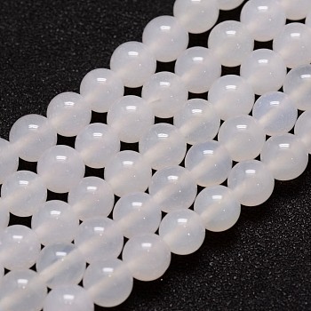 Natural Agate Bead Strands, Round, 6mm, Hole: 1mm, about 62pcs/strand, 14 inch