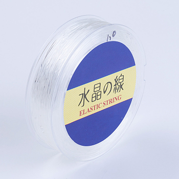 Japanese Round Elastic Crystal String, Elastic Beading Thread, for Stretch Bracelet Making, White, 0.6mm, 80yards/roll, 240 feet/roll
