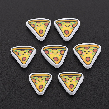 Handmade Polymer Clay Cabochons, Pizza, Gold, 8.5~11x7.5~10.5x1~2mm, about 6200pcs/1000g