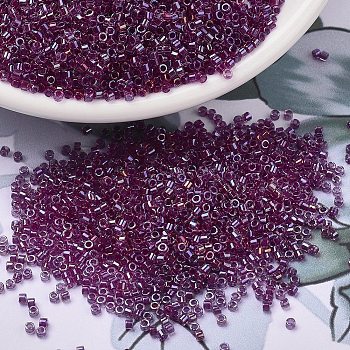 MIYUKI Delica Beads, Cylinder, Japanese Seed Beads, 11/0, (DB2389) Inside Dyed Magenta, 1.3x1.6mm, Hole: 0.8mm, about 2000pcs/10g