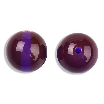 Resin Beads, Imitation Beeswax, Round, Purple, 13.5x13mm, Hole: 2~2.3mm