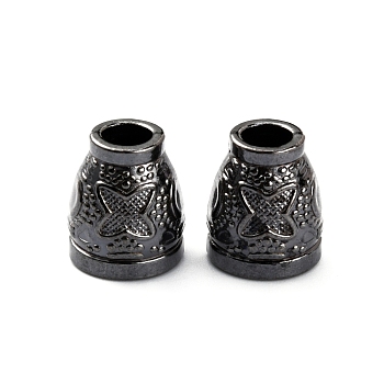 Alloy Cord End, with Butterfly Pattern, Bag & Cloth Making Supplies, Gunmetal, 13x11mm, Hole: 5mm, Inner Diameter: 9mm