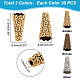 Elite 90Pcs 3 Colors Apetalous Alloy Bead Cone(FIND-PH0006-56)-2