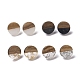 Resin & Walnut Wood Flat Round Stud Earrings with 304 Stainless Steel Pin for Women(EJEW-N017-010)-1