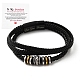 Word Love You Forever Leather Braided Triple Layer Multi-strand Bracelet(JB751A)-1
