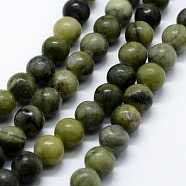Natural Xinyi Jade/Chinese Southern Jade Beads Strands, Round, 6mm, Hole: 0.8mm, about 63pcs/strand,  14.76 inch(37.5cm)(G-I199-07-6mm)