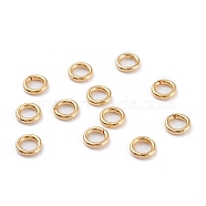 304 Stainless Steel Jump Rings, Open Jump Rings, Round Ring, Metal Connectors for DIY Jewelry Crafting and Keychain Accessories, Real 18K Gold Plated, 22 Gauge, 4x0.6mm, Inner Diameter: 2.8mm(STAS-R060-4x0.6)