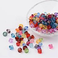 Faceted Bicone Transparent Acrylic Beads, Dyed, Mixed Color, 18mm, Hole: 2mm, about 150pcs/500g(DBB18MM)