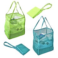 2Pcs 2 Colors Polyester Mesh Beach Bag, with Handle Mesh Beach Tote Bag Reusable Mesh Shopping Bag, for Travel Toys or Laundry, Mixed Color, 62.4~63cm, 1pc/color(ABAG-SZ0001-18B)