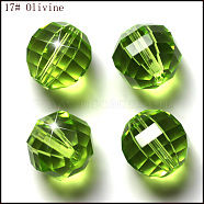 Imitation Austrian Crystal Beads, Grade AAA, Faceted, Round, Yellow Green, 8mm, Hole: 0.9~1mm(SWAR-F079-8mm-17)