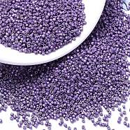 MIYUKI Delica Beads, Cylinder, Japanese Seed Beads, 11/0, (DB1185) Galvanized Semi-Frosted Eggplant, 1.3x1.6mm, Hole: 0.8mm, about 20000pcs/bag, 100g/bag(SEED-J020-DB1185)