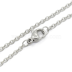 Unisex 304 Stainless Steel Cable Chain Necklaces, with Lobster Claw Clasps, Stainless Steel Color, 16.9 inch(43cm)(X-STAS-O037-83P)