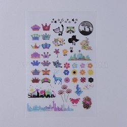 Filler Stickers(No Adhesive on the back), for UV Resin, Epoxy Resin Jewelry Craft Making, Plant & Animal Pattern, 149x100x0.1mm(DIY-D039-02C)