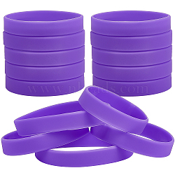 Flat Plain Silicone Cord Bracelet for Men Women, Medium Purple, Inner Diameter: 2-1/2 inch(6.5cm)(BJEW-WH0016-32E)