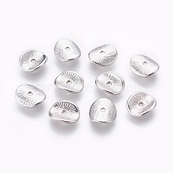 Tibetan Style Wavy Spacer Beads, Cadmium Free & Lead Free, Arched Disc, Platinum, 9x1mm, Hole: 1mm(TIBEP-A11067-P-LF)