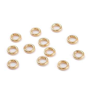 304 Stainless Steel Jump Rings, Open Jump Rings, Round Ring, Metal Connectors for DIY Jewelry Crafting and Keychain Accessories, Real 18K Gold Plated, 22 Gauge, 4x0.6mm, Inner Diameter: 2.8mm