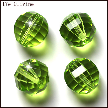 Imitation Austrian Crystal Beads, Grade AAA, Faceted, Round, Yellow Green, 8mm, Hole: 0.9~1mm