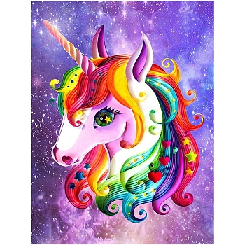 Unicorn Universe Pattern Diamond Painting Kits for Adults Kids, DIY Full Drill Diamond Art Kit, Cartoon Picture Arts and Crafts for Beginners, Colorful, 400x300mm