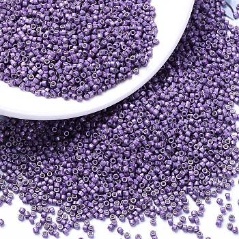 MIYUKI Delica Beads, Cylinder, Japanese Seed Beads, 11/0, (DB1185) Galvanized Semi-Frosted Eggplant, 1.3x1.6mm, Hole: 0.8mm, about 20000pcs/bag, 100g/bag