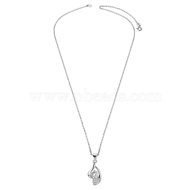 TINYSAND 925 Sterling Silver Tear of Joy Cubic Zirconia Pendant Necklace(TS-N399-S-16)-3