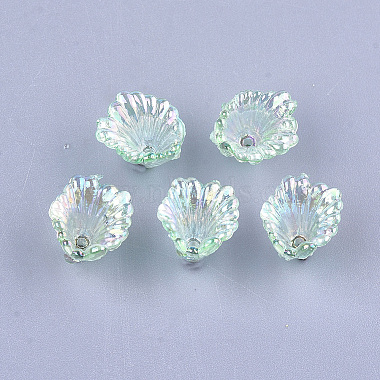12mm Aquamarine Flower Acrylic Bead Caps