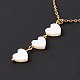 Ожерелье с подвеской в виде сердца из натуральной раковины с 304 цепочкой из нержавеющей стали для женщин(NJEW-C016-02G)-5