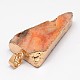 Dyed Natural Druzy Crystal Triangle Pendants(G-L392-05)-3