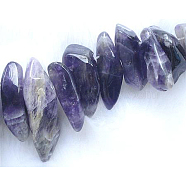 Natural Amethyst Beads, Natural Gemstone Chips, about 16-46 in diameter, hole: 1mm, 16 inch/Strands(00Q5K011)