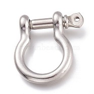 304 Stainless Steel D-Ring Anchor Shackle Clasps, Stainless Steel Color, 35x30.5x10mm, Hole: 2.4mm(X-STAS-Z017-15P)