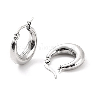 304 Stainless Steel Chunky Hoop Earrings for Women, Stainless Steel Color, 21x20x6mm, Pin: 0.6mm(EJEW-F280-06A-P)