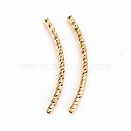 Brass Tube Beads, Nickel Free, Real 18K Gold Plated, 35x2mm, Hole: 1.2mm(KK-S360-062-NF)
