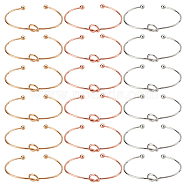 18Pcs 3 Colors Iron Heart Open Cuff Bangle for Women, Mixed Color, Inner Diameter: 1-7/8x2-5/8 inch(4.7x6.6cm), 6Pcs/color(BJEW-NB0001-05)