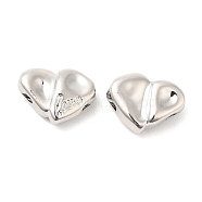 Alloy Slide Charms, Heart with word LOVE, Platinum, 13.5x18x6mm, Hole: 2mm(FIND-E040-03P)