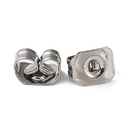 Brass Ear Nuts, Butterfly Earring Backs for Post Earrings, Platinum, 5x4mm, Hole: 1mm(EC550-P)