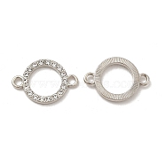 Alloy Connector Charms with Crystal Rhinestone, Ring Links, Nickel, Platinum, 16x23x2.5mm, Hole: 2.4mm(FIND-H039-81P)