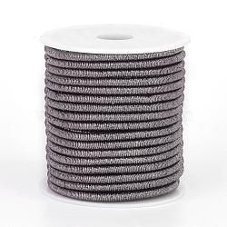 Polyester Cord, with Iron Chains Inside, Slate Gray, 4x3.5~4mm, about 18yards/roll(MCOR-P004-04)